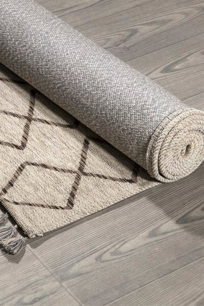 Vizon Renkli Kaymaz Tabanlı Leke Tutmaz Kilim