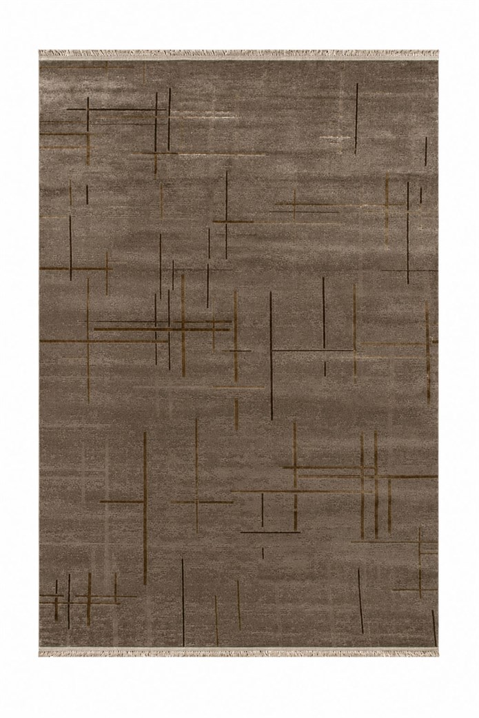 Vizon Rengi Lotus Bambu Model Altı Kaymaz Makine Dokuma Halı