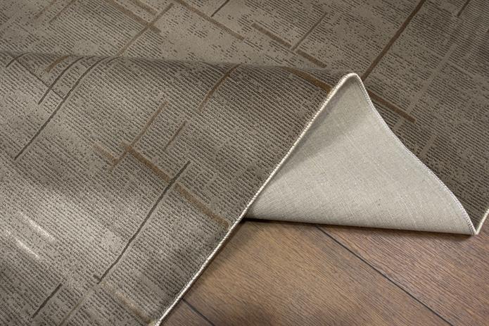 Vizon Rengi Lotus Bambu Model Altı Kaymaz Makine Dokuma Halı