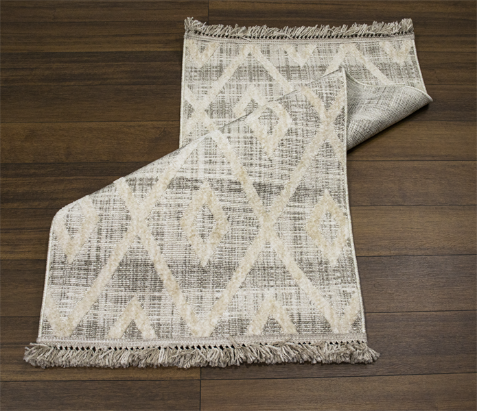 Yonca Seri İskandinav Bej Piramit Desenli Makine Dokuma Taban Modern Salon Halısı 3091 | Sultan Halı