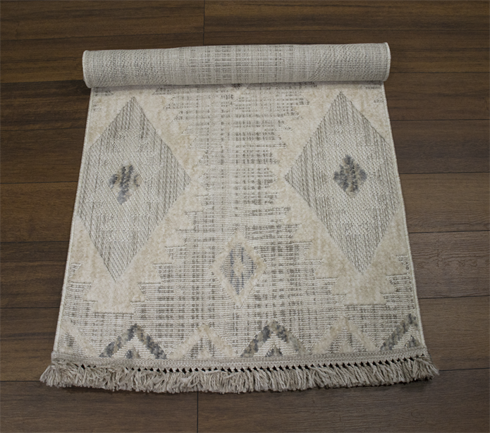 Yonca Seri İskandinav Gri Piramit Desenli Makine Dokuma Taban Modern Salon Halısı 3092 | Sultan Halı