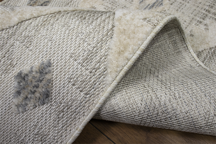 Yonca Seri İskandinav Gri Piramit Desenli Makine Dokuma Taban Modern Salon Halısı 3092 | Sultan Halı