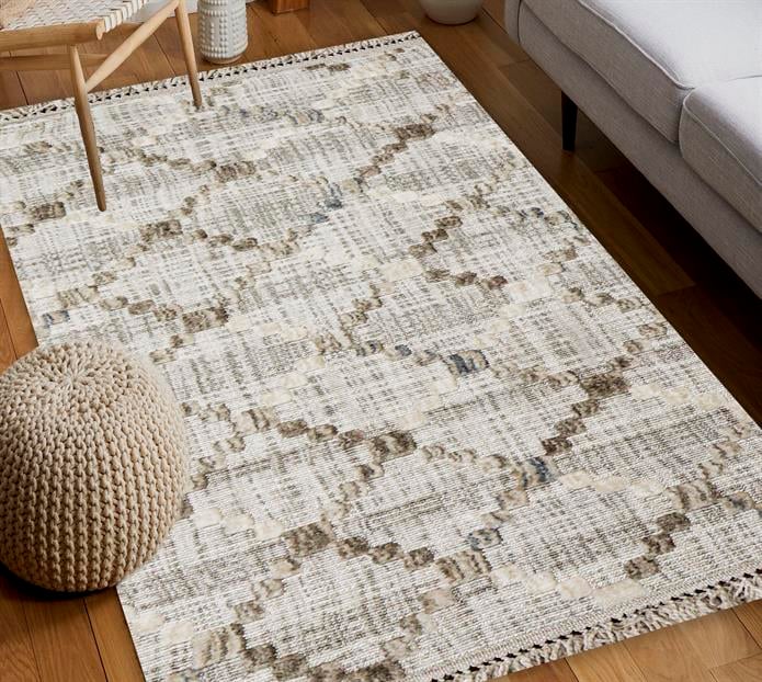 Yonca Seri İskandinav Piramit Desenli Makine Dokuma Taban Modern Salon Halısı 3090 | Sultan Halı