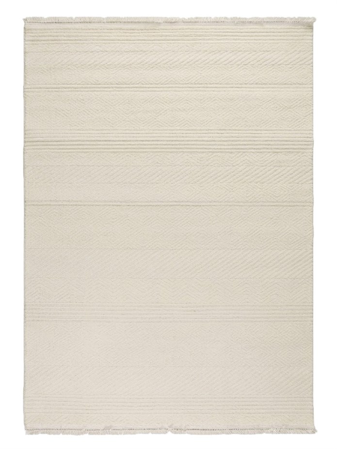ZARA Serisi Krem Kabartma Desenli Modern Dekoratif Halı | GF726