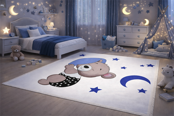 Zerda Gece Masalı Ayıcıklı Çocuk Odası Halı
