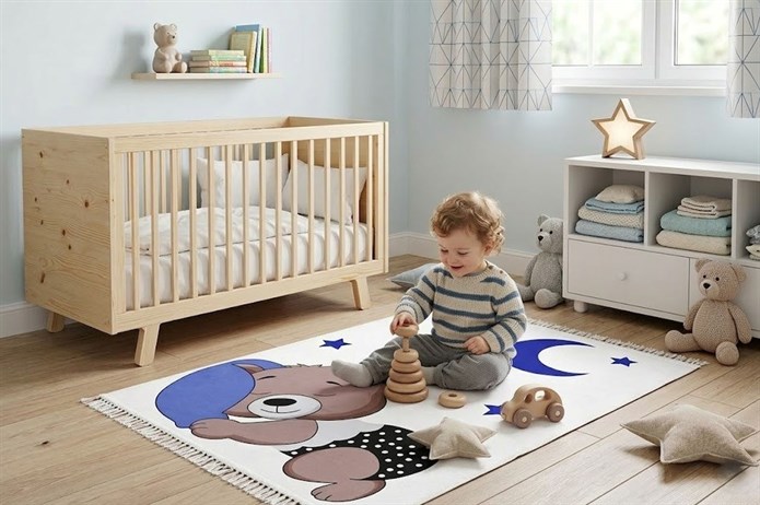 Zerda Gece Masalı Ayıcıklı Çocuk Odası Halı