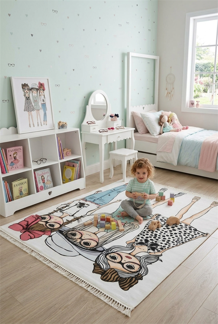 Zerda Moda Kızlar Çocuk Odası Halı