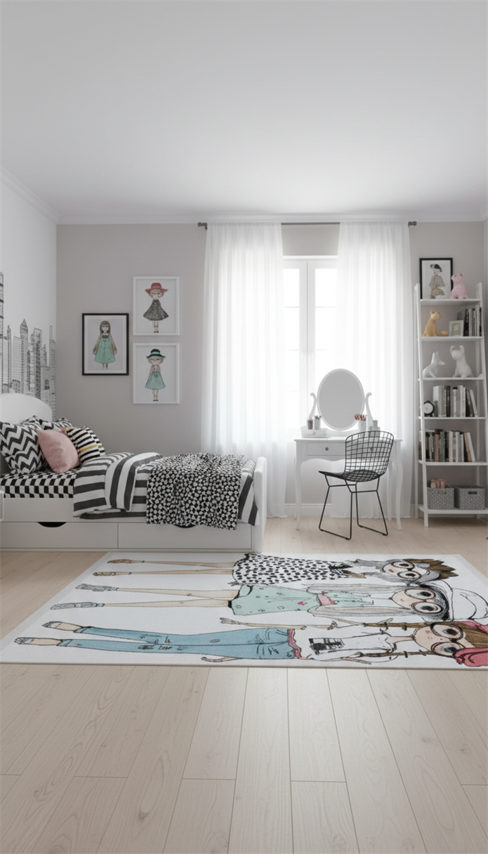 Zerda Moda Kızlar Çocuk Odası Halı