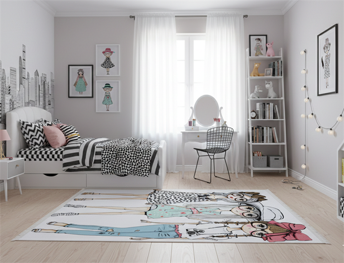 Zerda Moda Kızlar Çocuk Odası Halı