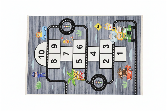 Zerda Trafik Yol Haritası Çocuk Odası Halı