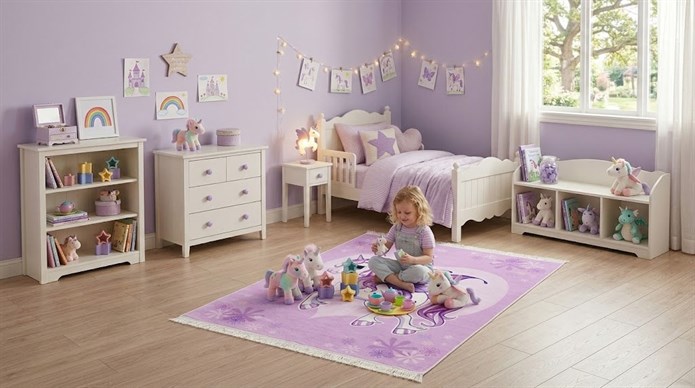 Zerda Unicorn & Masal Dünyası Çocuk Odası Halı