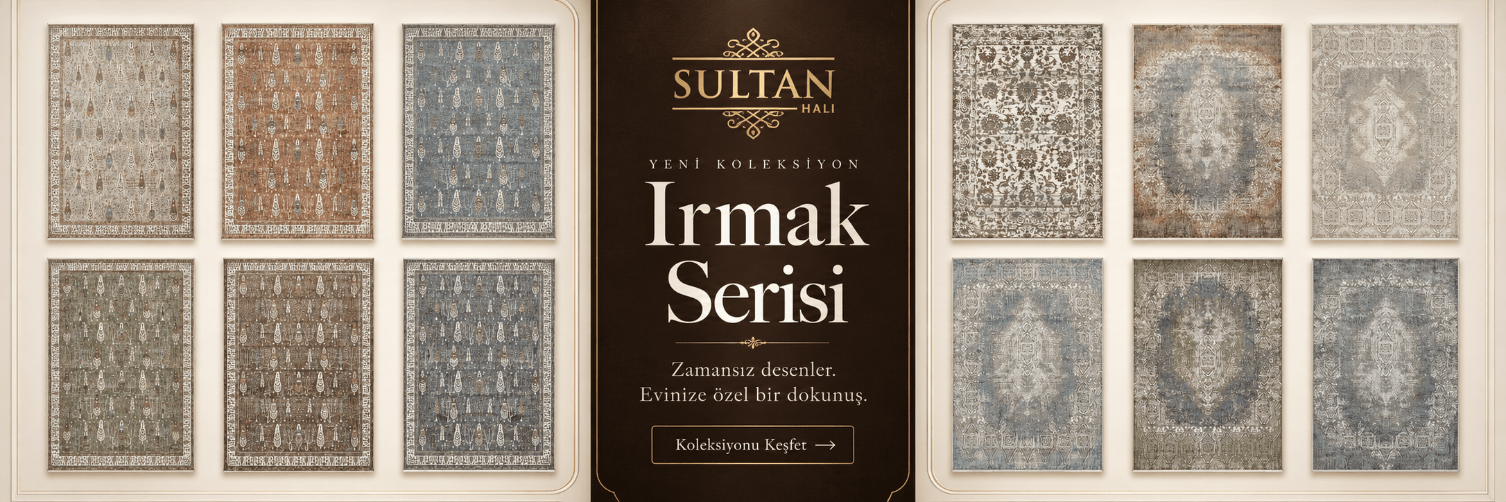 Sultan Halı yeni Irmak Serisi: on iki farklı halı modeli