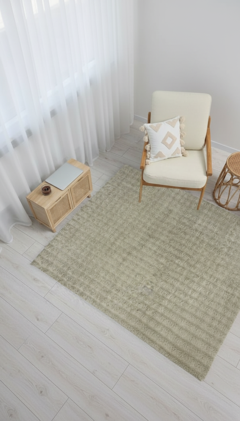 Dream Soft Bej Yumuşak Yüzeyli Kaymaz Makinede Yıkanabilir Halı