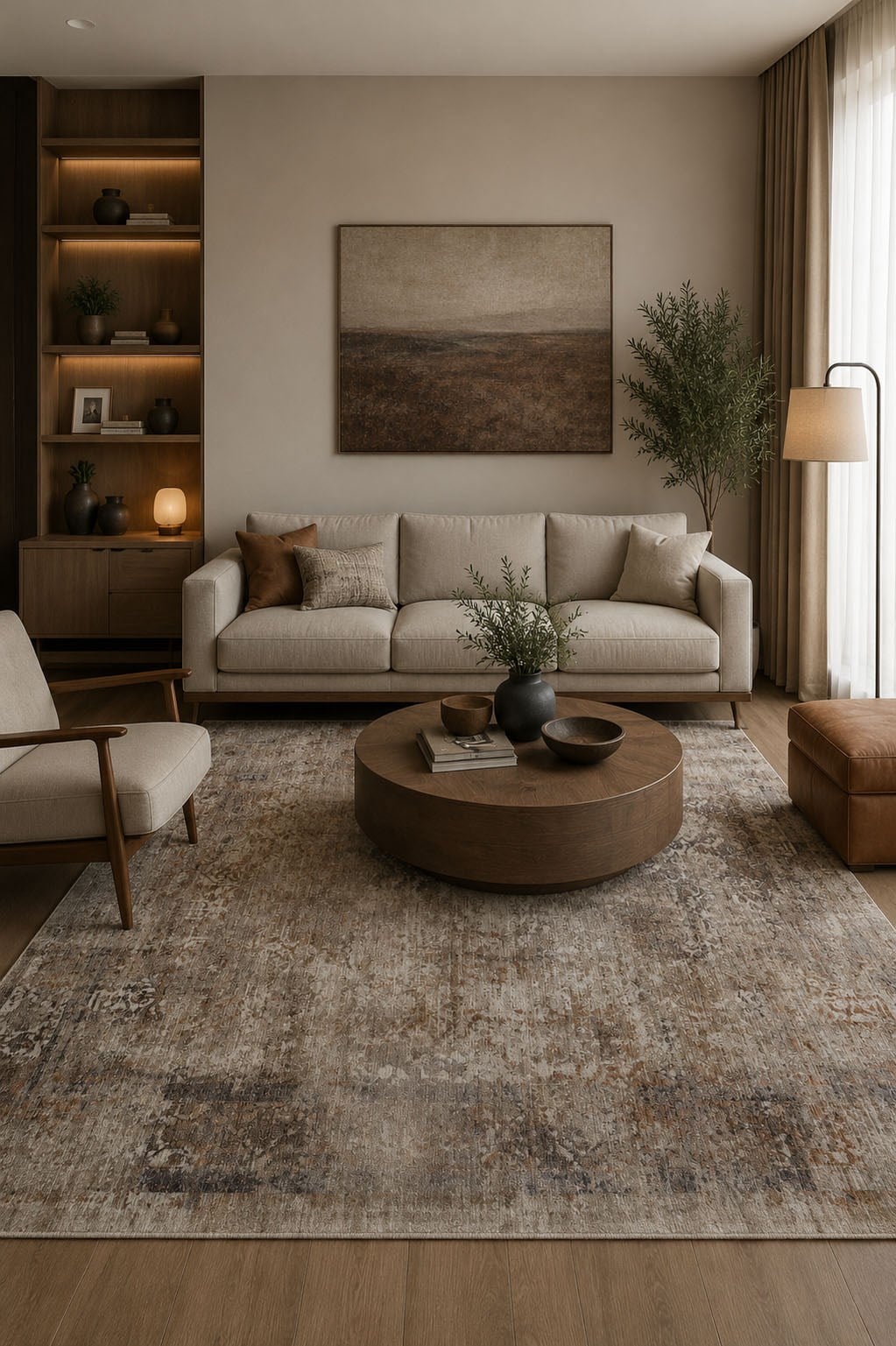 Lidya Toz Tutmaz Ve Tüylenmez Modern Halı - Vizon Bej Y0739