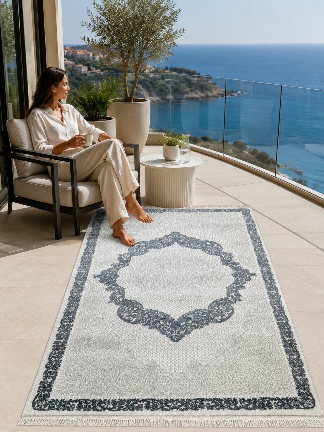 Sultan Venice Grey Antrasit Göbekli SF258