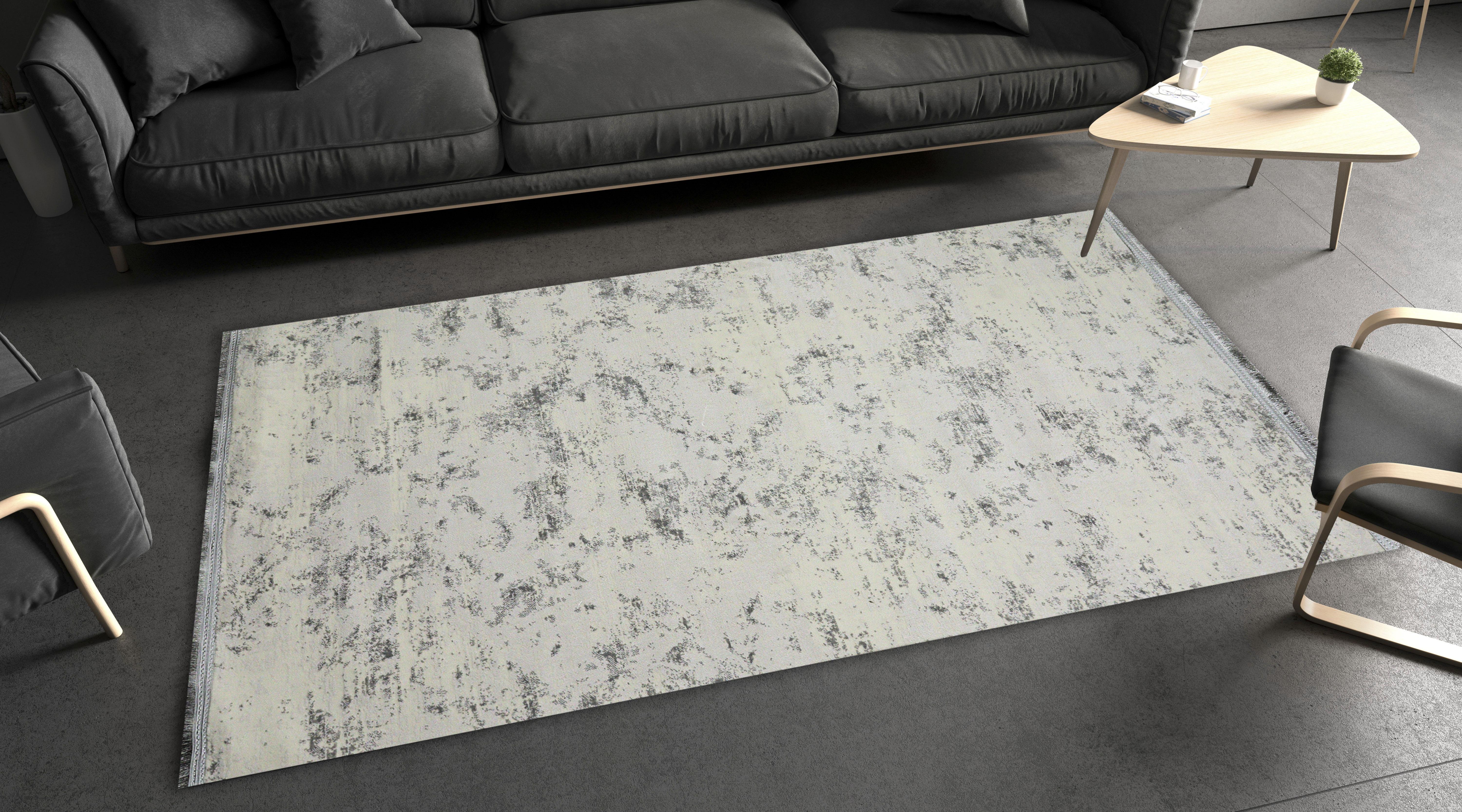 Sultan Zen Mermer Desen Krem Modern Akrilik Makine Dokuma Salon Halısı - 6416