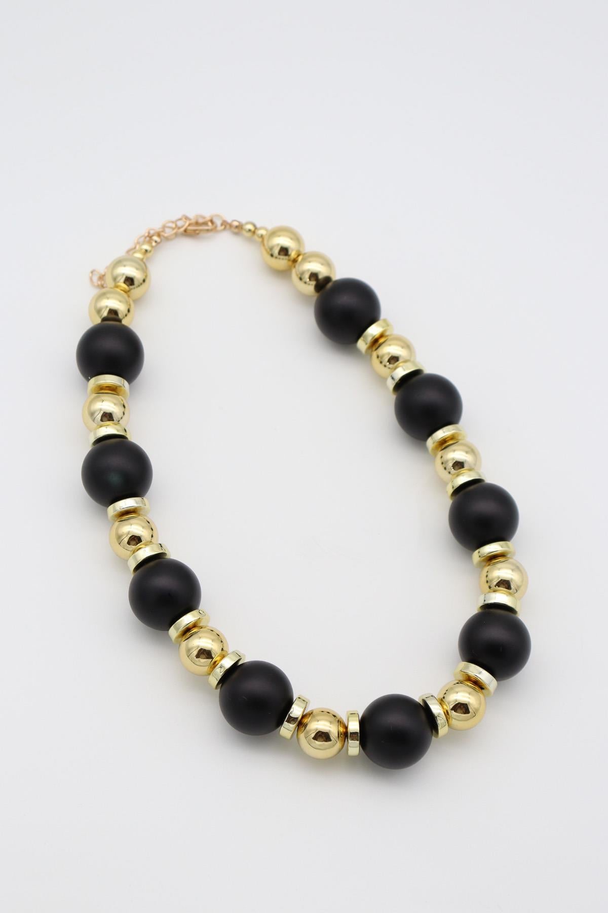 Çelik Kolye Siyah 14 K-12087