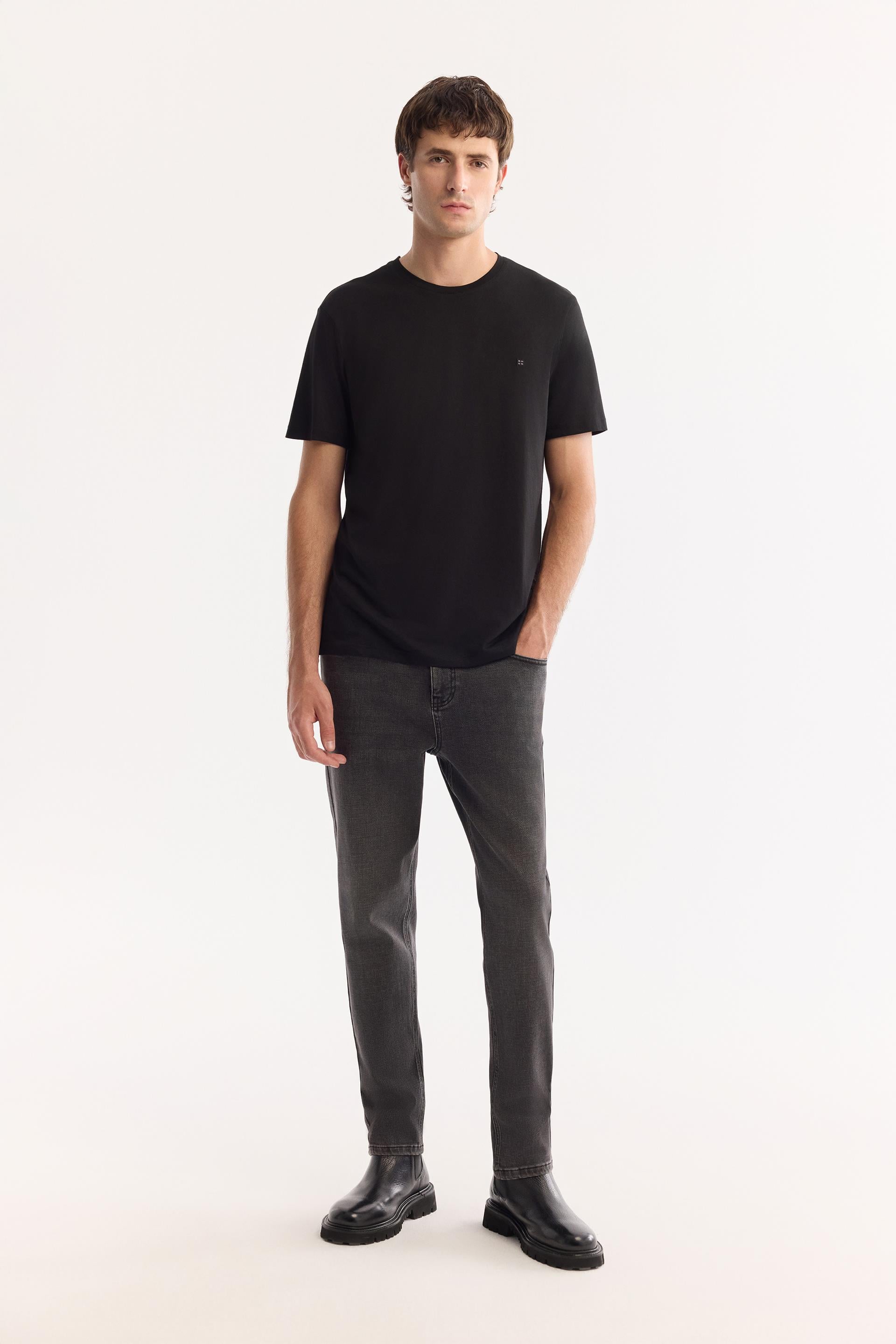 AVVA Antrasit Klasik Bel Pamuklu Eskitme Yıkmalı Jean Pantolon
