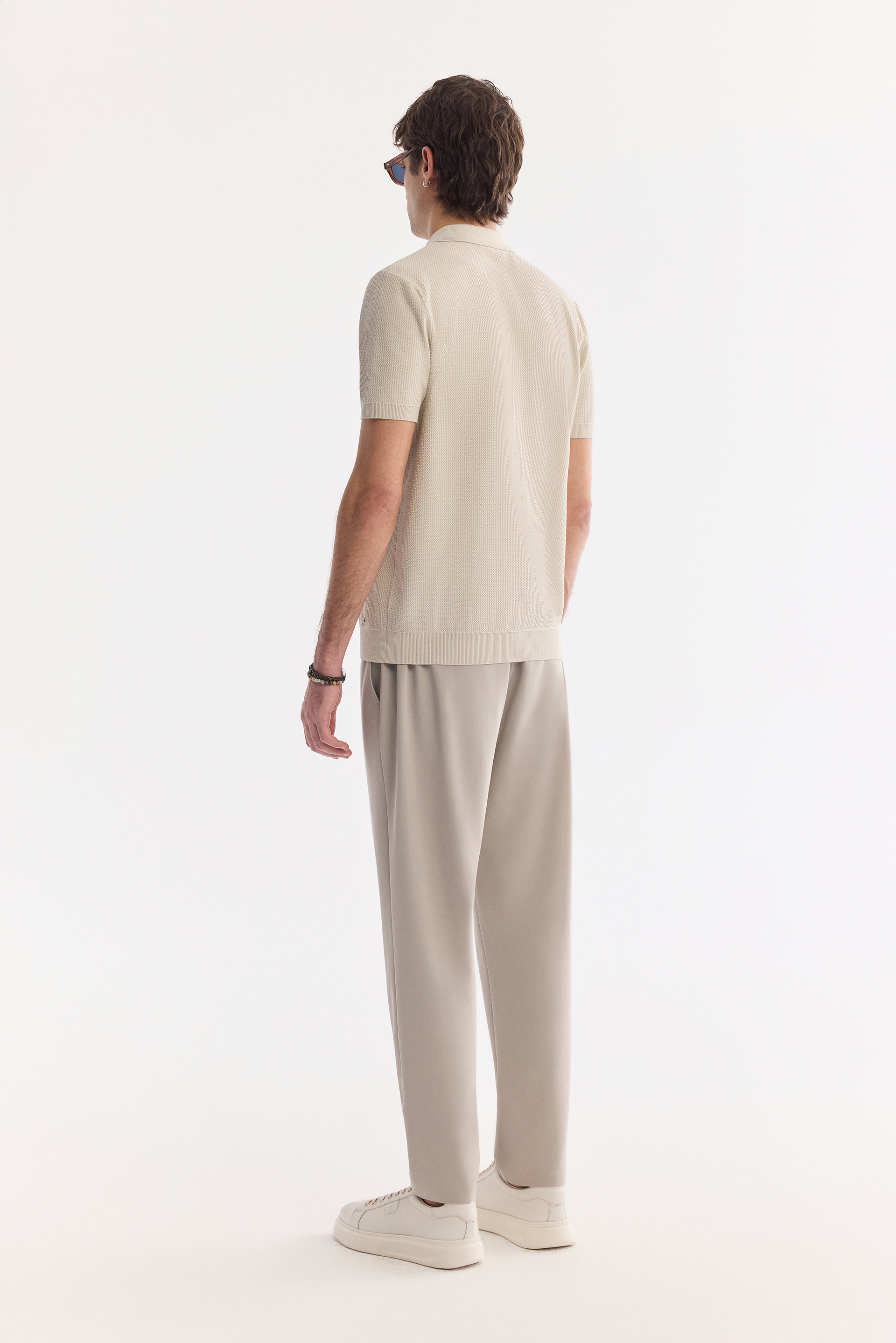AVVA Bej Polo Yaka Soft Touch Triko T-Shirt görsel 4