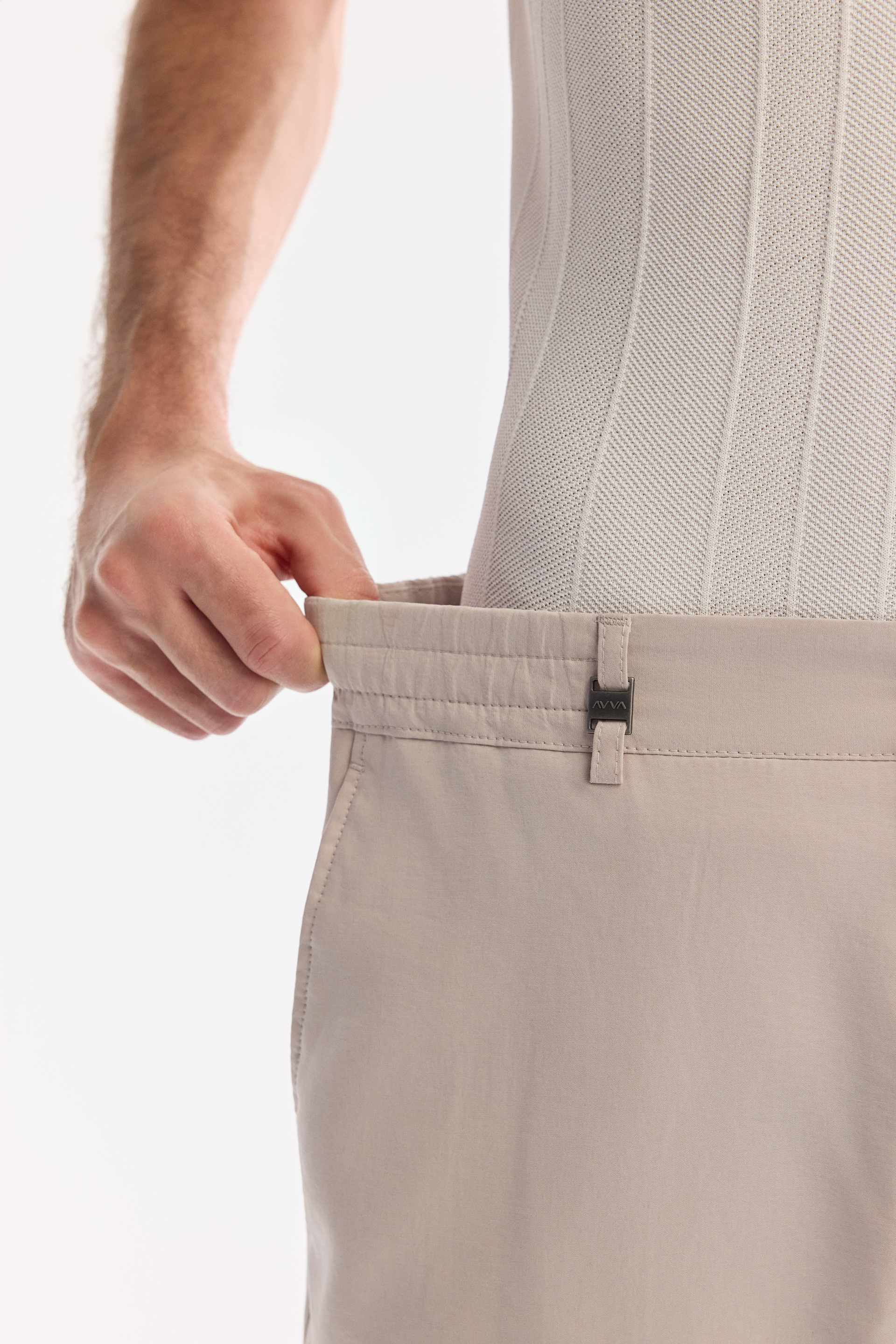 AVVA Bej Yanı Lastikli Soft Touch Chino Pantolon görsel 2