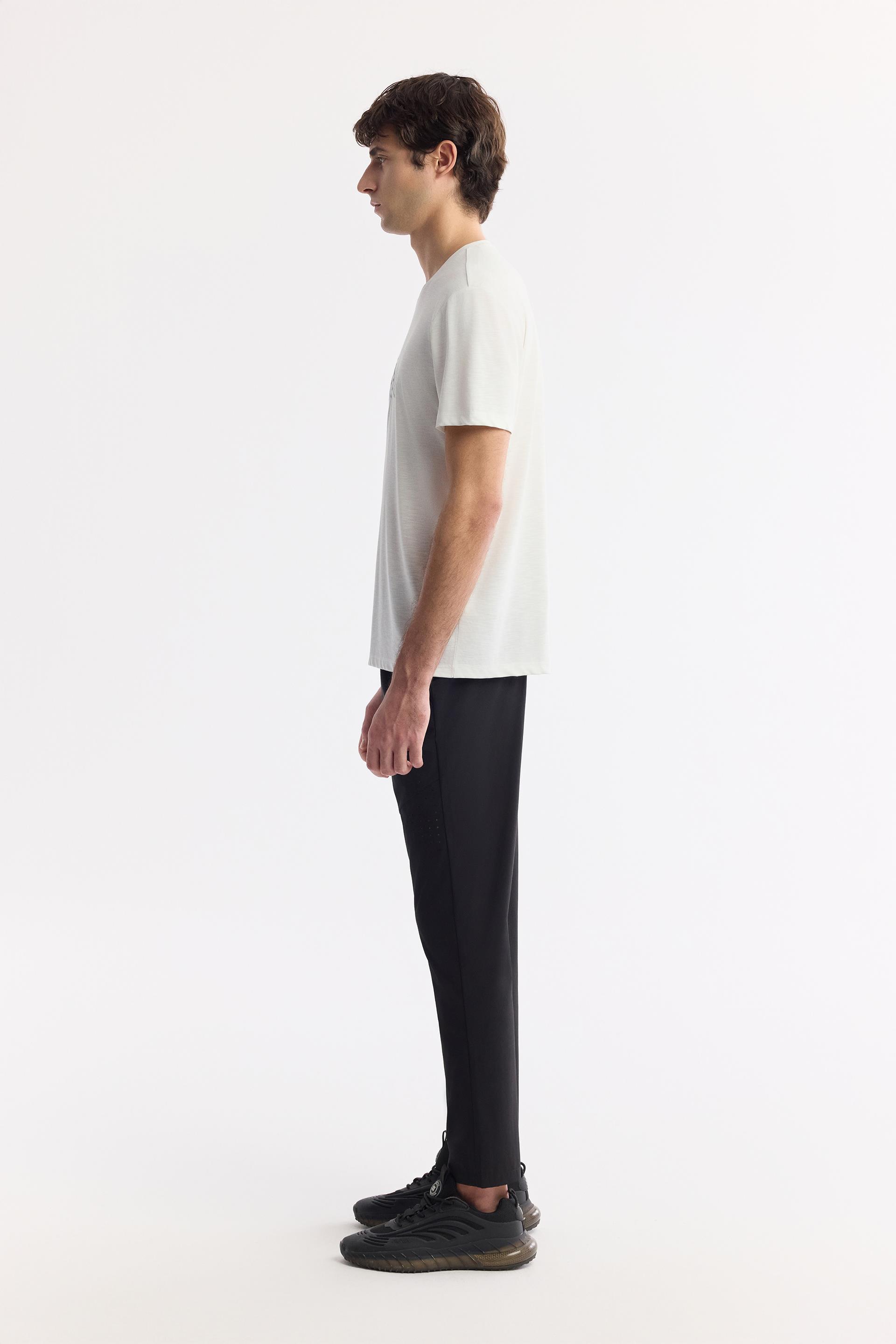 AVVA Ekru Bisiklet Yaka Baskılı Soft Touch T-Shirt görsel 3