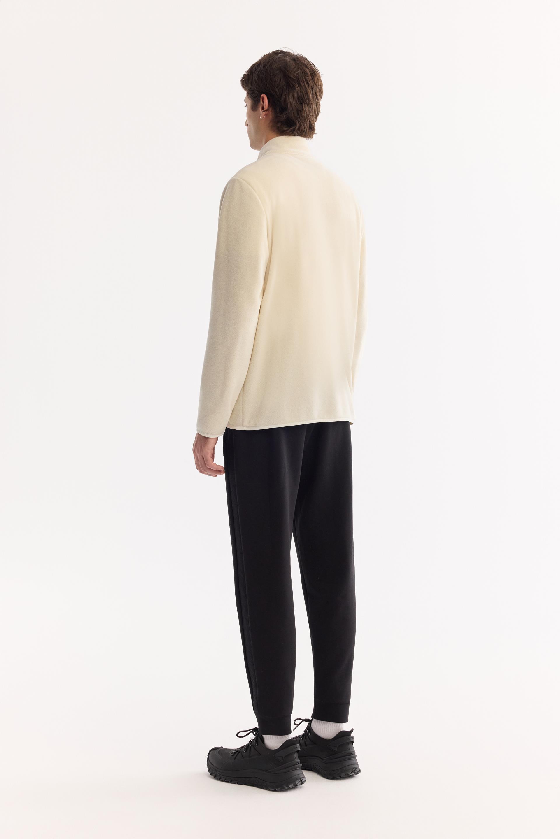 AVVA Ekru Dik Yaka Fermuarlı Soft Touch Polar Sweatshirt görsel 4
