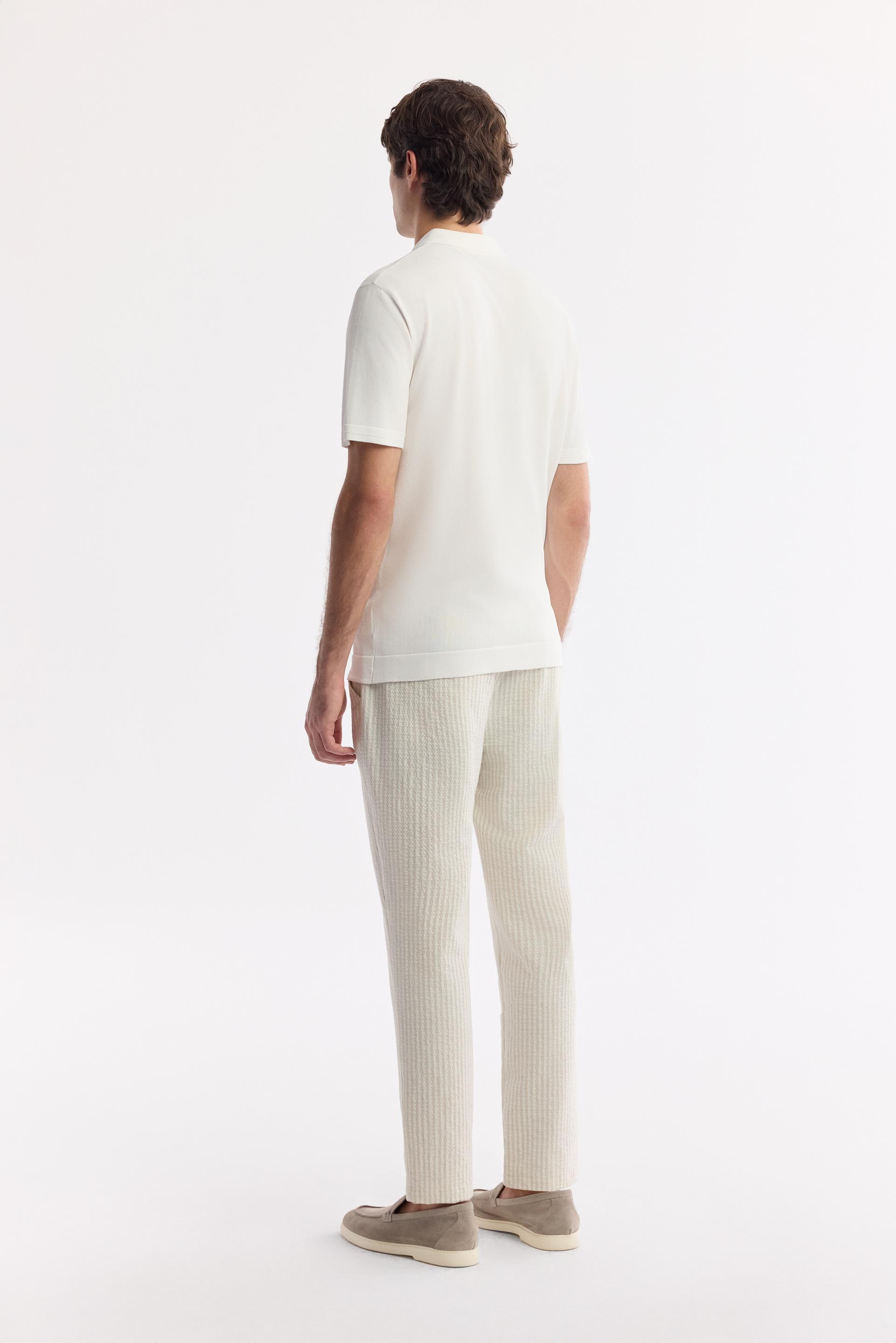 AVVA Ekru Polo Yaka Basic Rayon Triko T-Shirt görsel 4