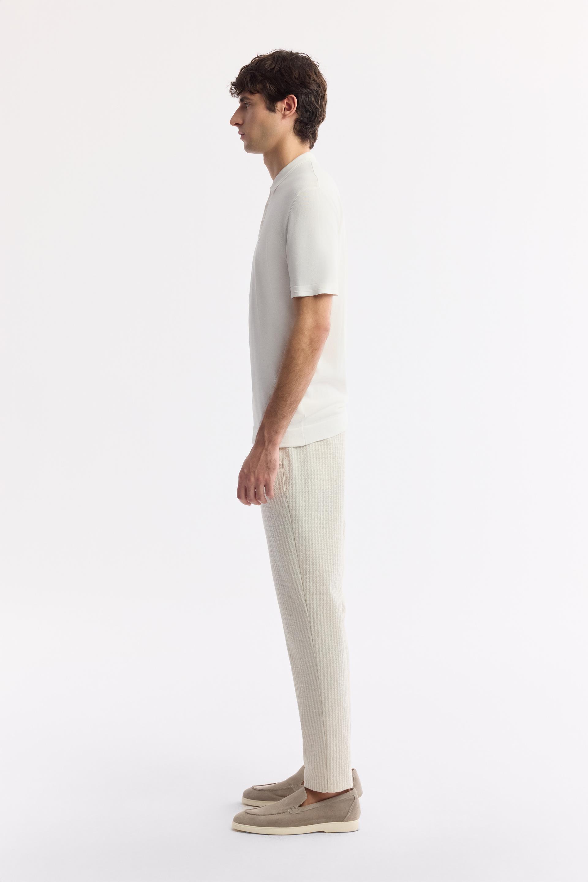 AVVA Ekru Polo Yaka Basic Rayon Triko T-Shirt görsel 3