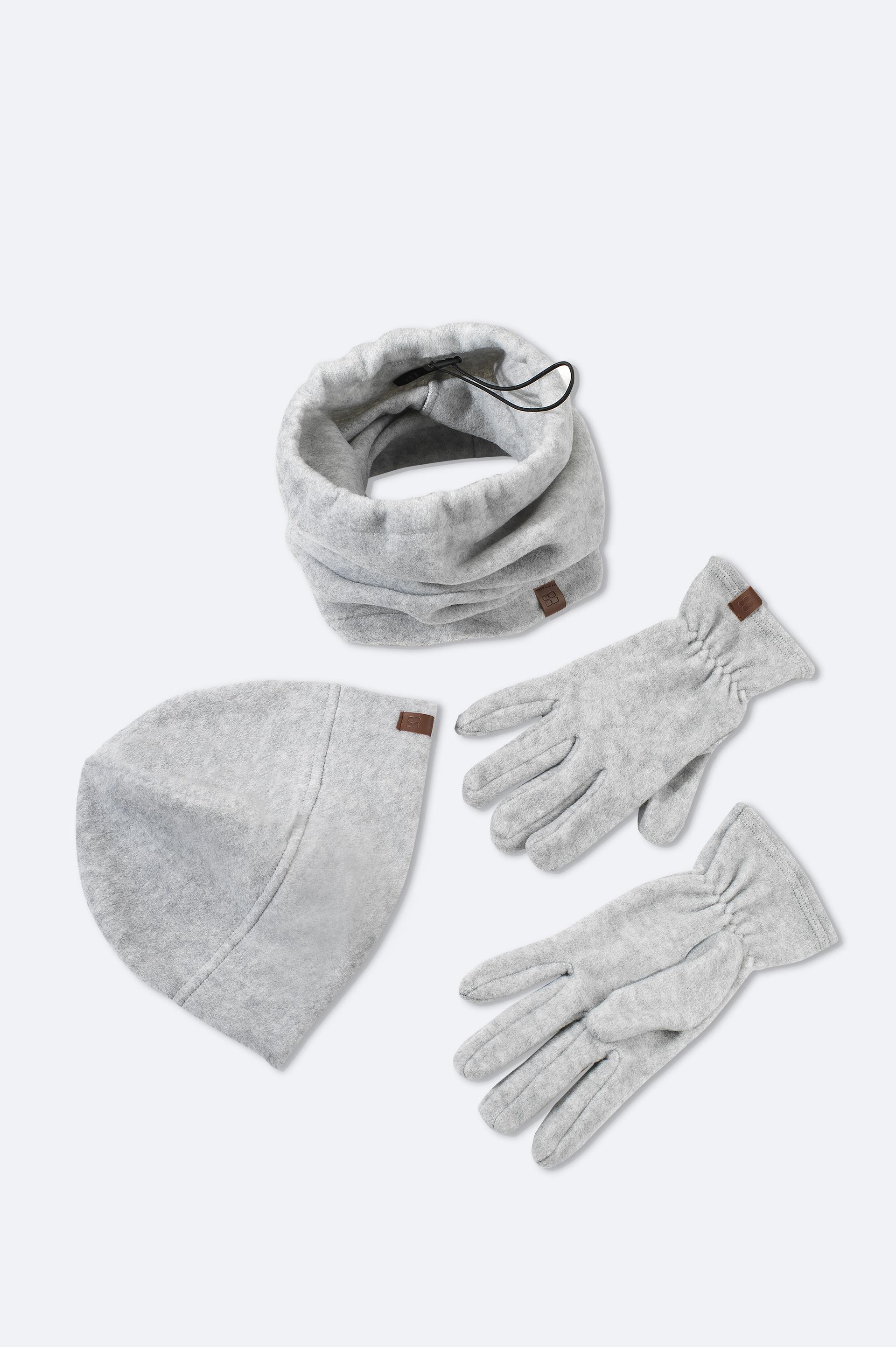 AVVA Gri Polar Basic Boyunluk Bere ve Eldiven Seti