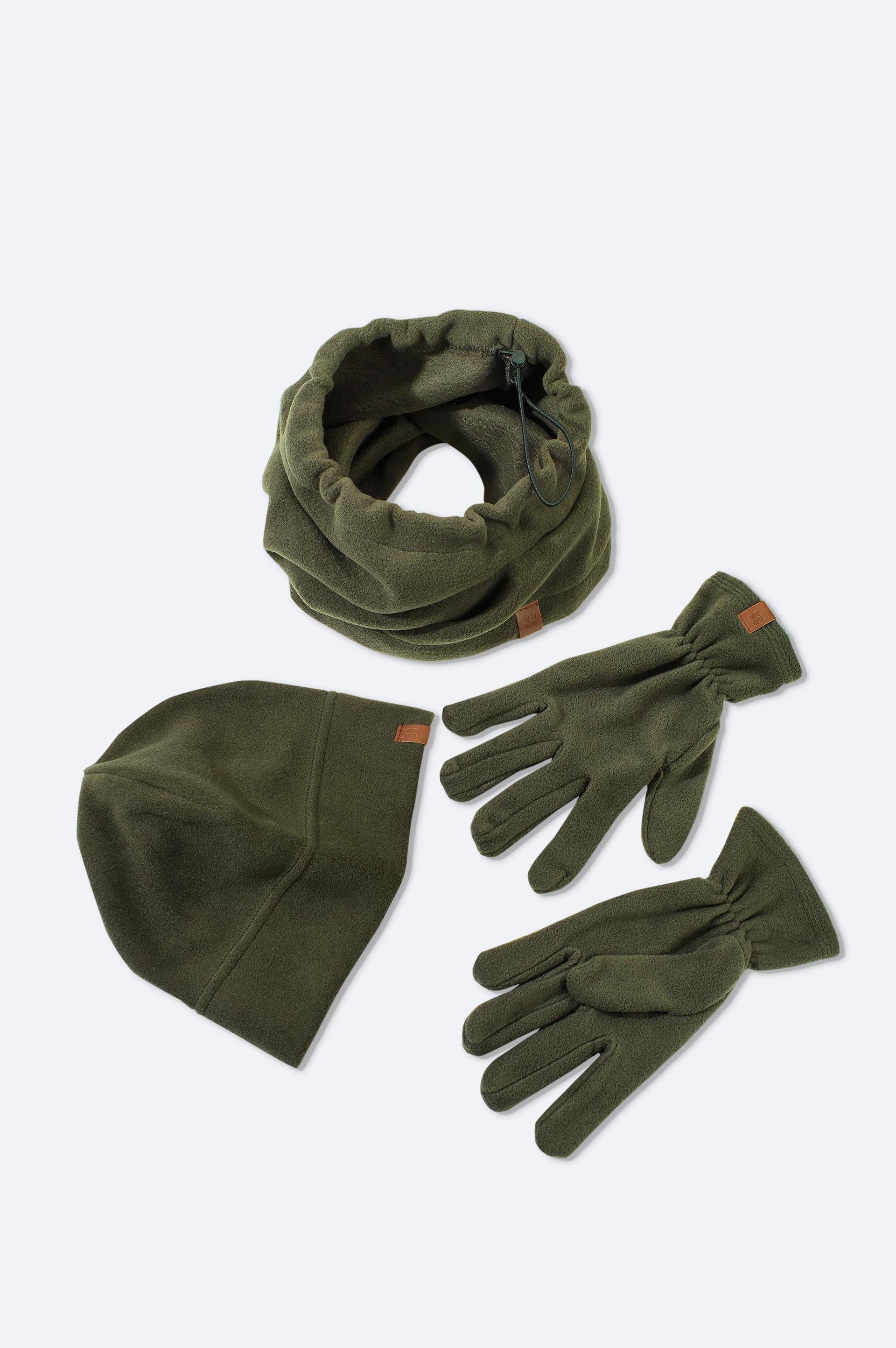 AVVA Haki Polar Basic Boyunluk Bere ve Eldiven Seti