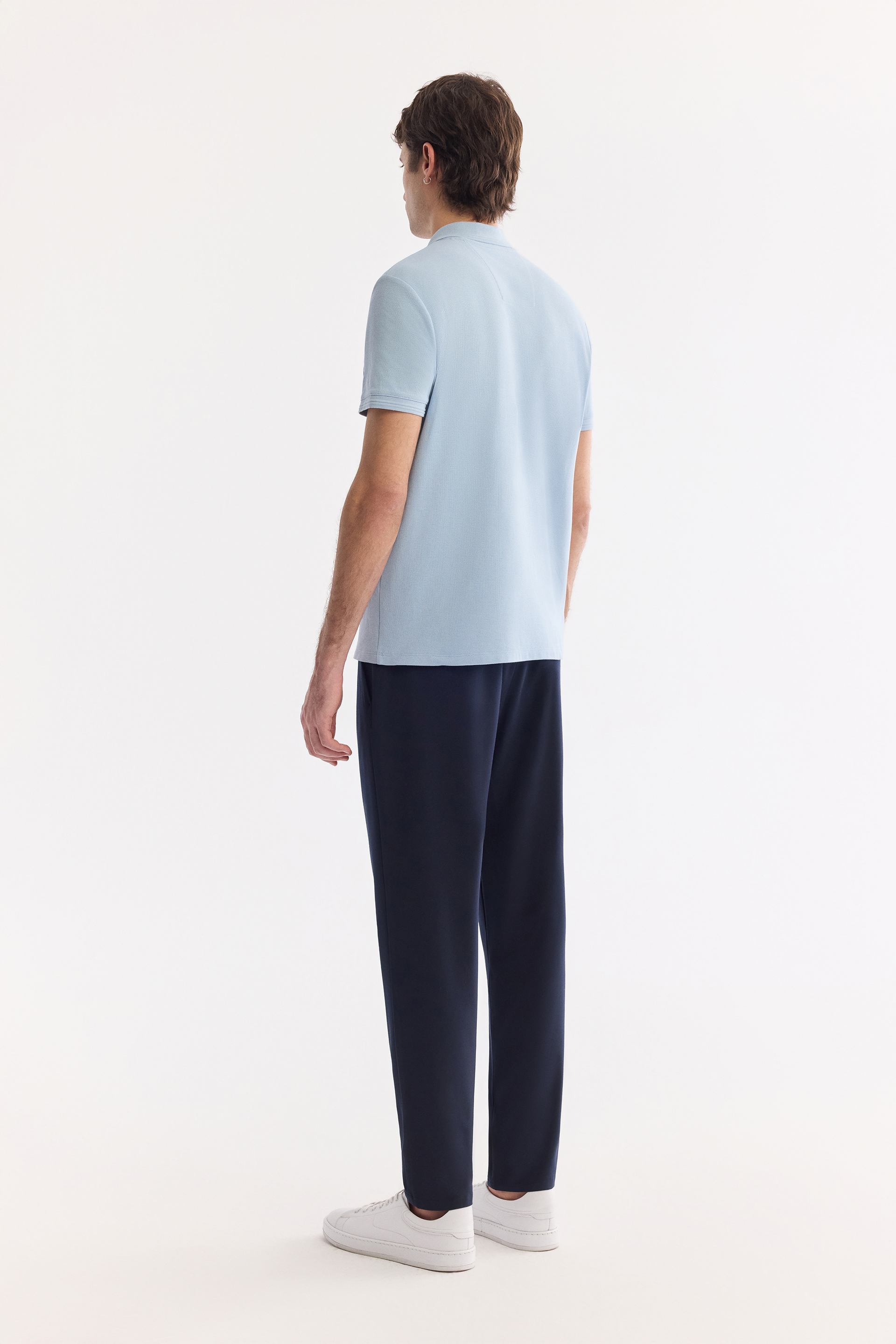 AVVA Mavi Kıvrılmaz Polo Yaka %100 Pamuk Basic T-Shirt görsel 4