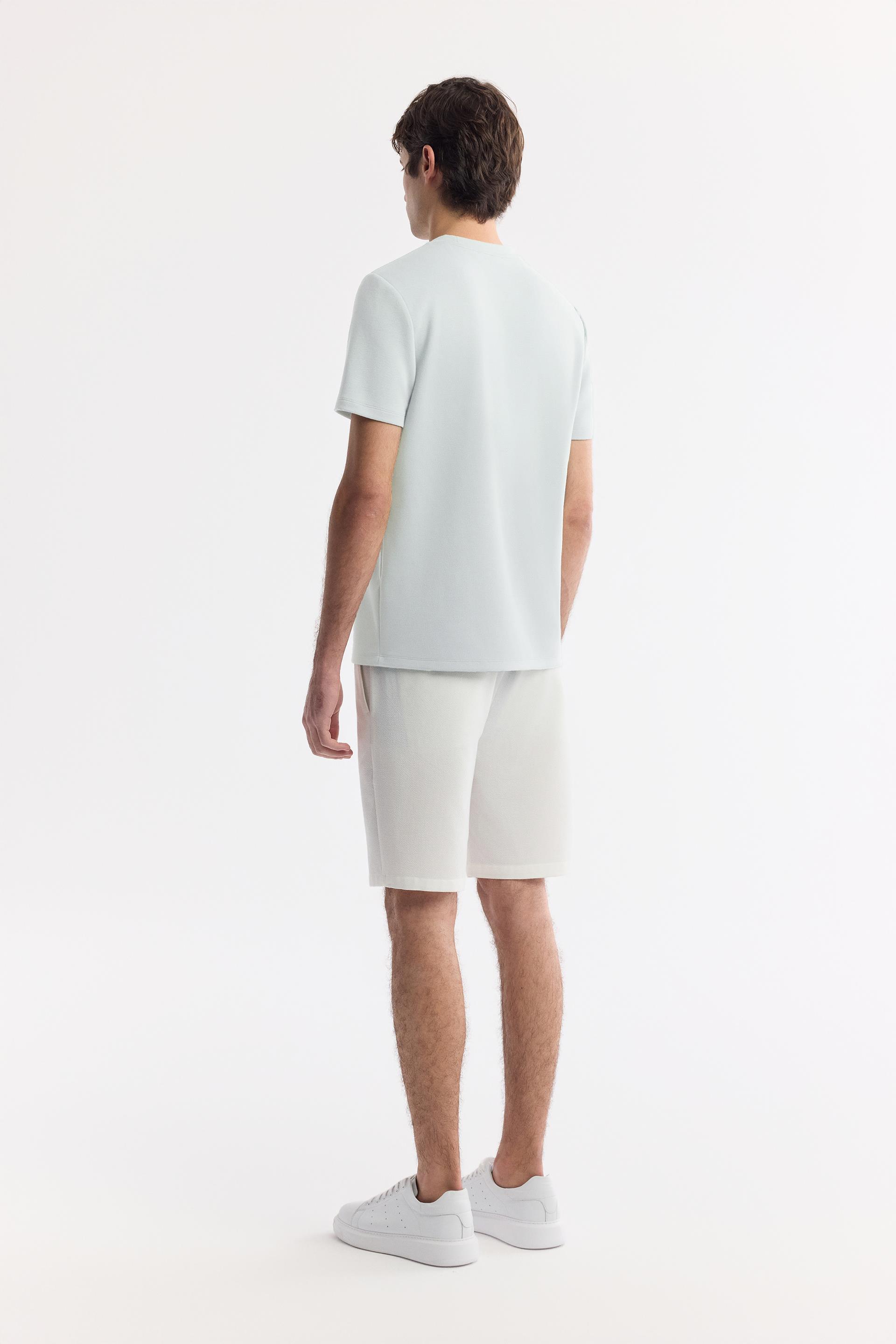 AVVA Mint Yeşil Bisiklet Yaka Reflektörlü Bi-Stretch İnterlok T-Shirt görsel 4