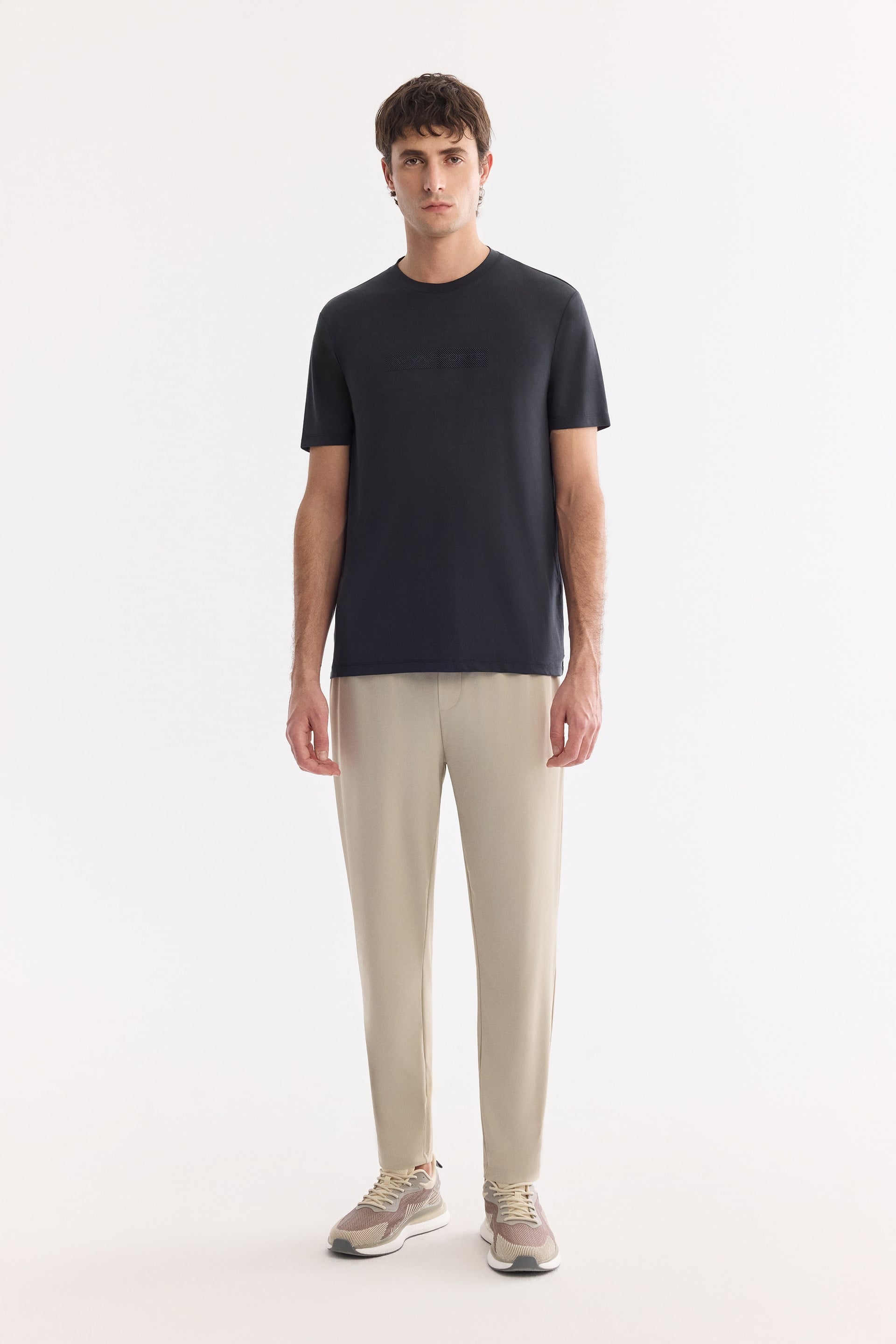 AVVA Siyah Bisiklet Yaka Modal Karışımlı Soft Touch T-Shirt görsel 5