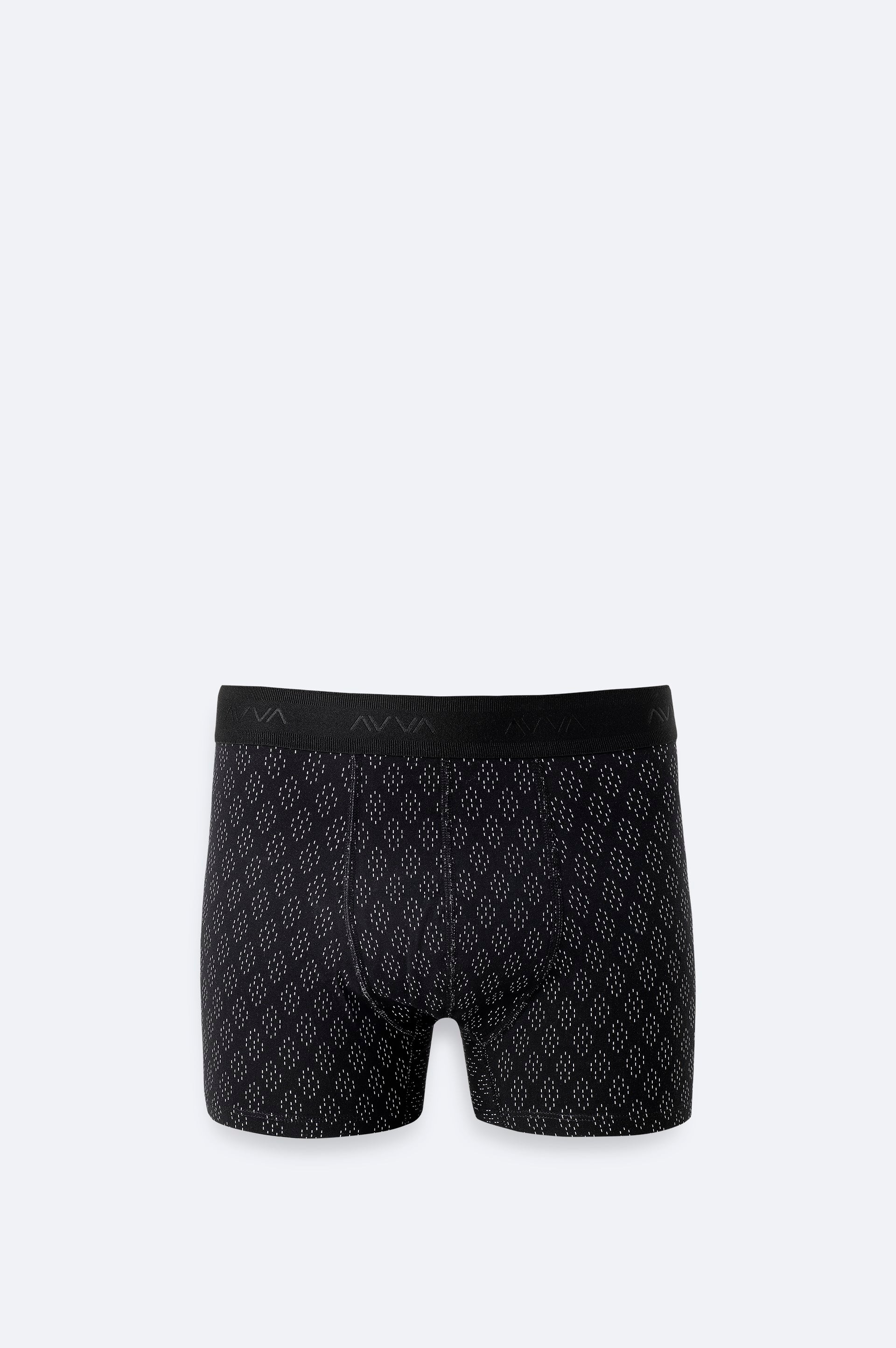AVVA Siyah Desenli Tekli Boxer