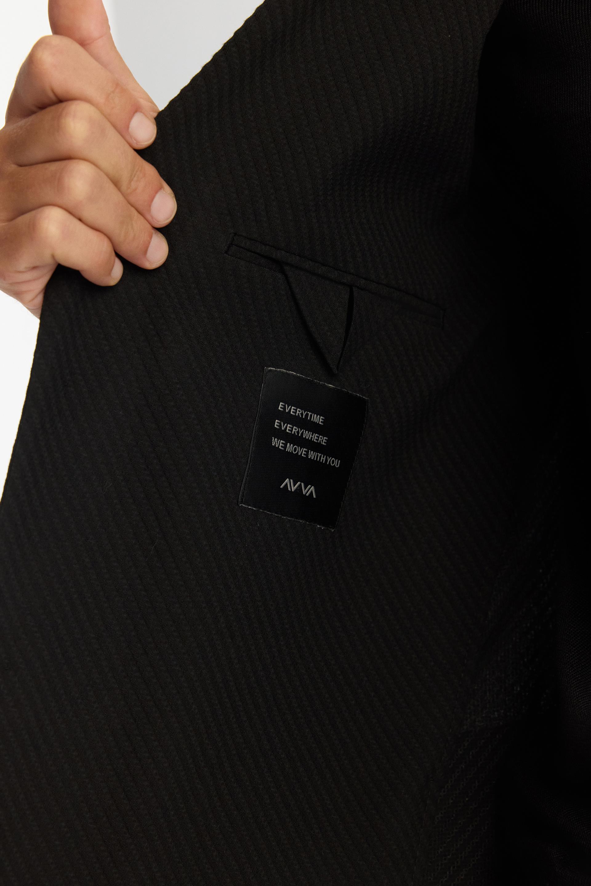 Siyah Mono Yaka Bi-Stretch Astarsız Blazer Ceket