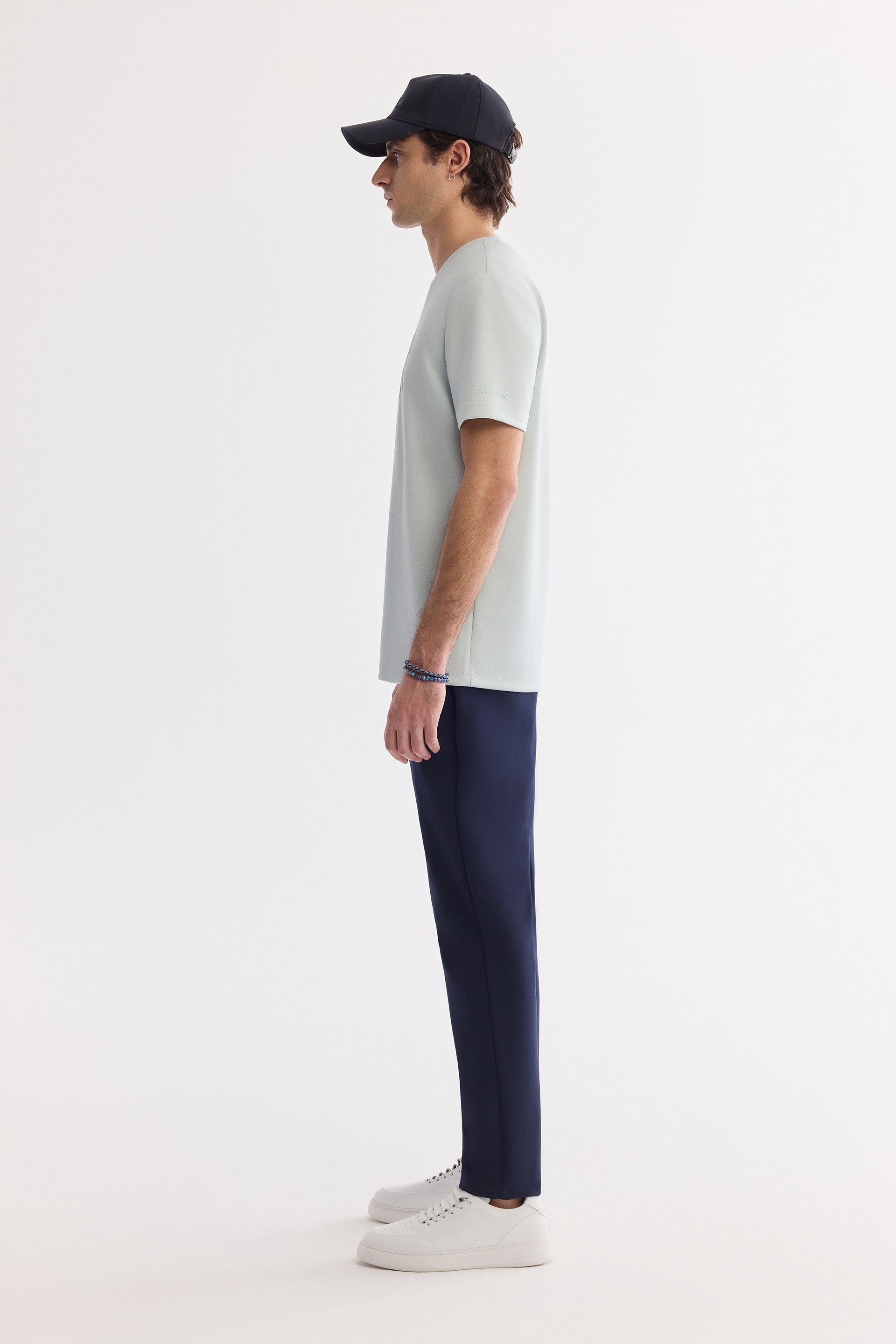 AVVA Su Yeşili Bisiklet Yaka Baskılı Bi-Stretch İnterlok T-Shirt görsel 4