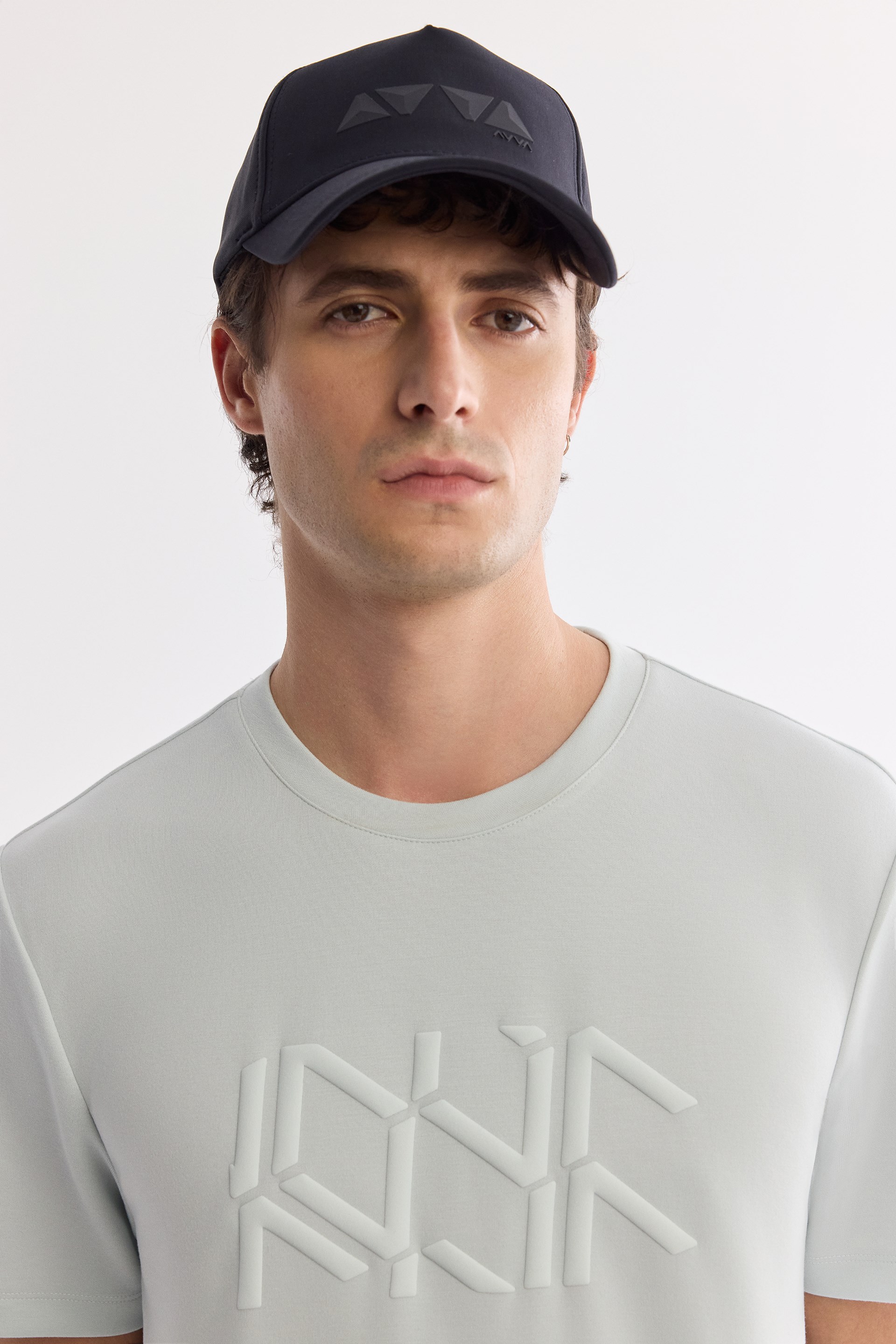 AVVA Su Yeşili Bisiklet Yaka Baskılı Bi-Stretch İnterlok T-Shirt görsel 2