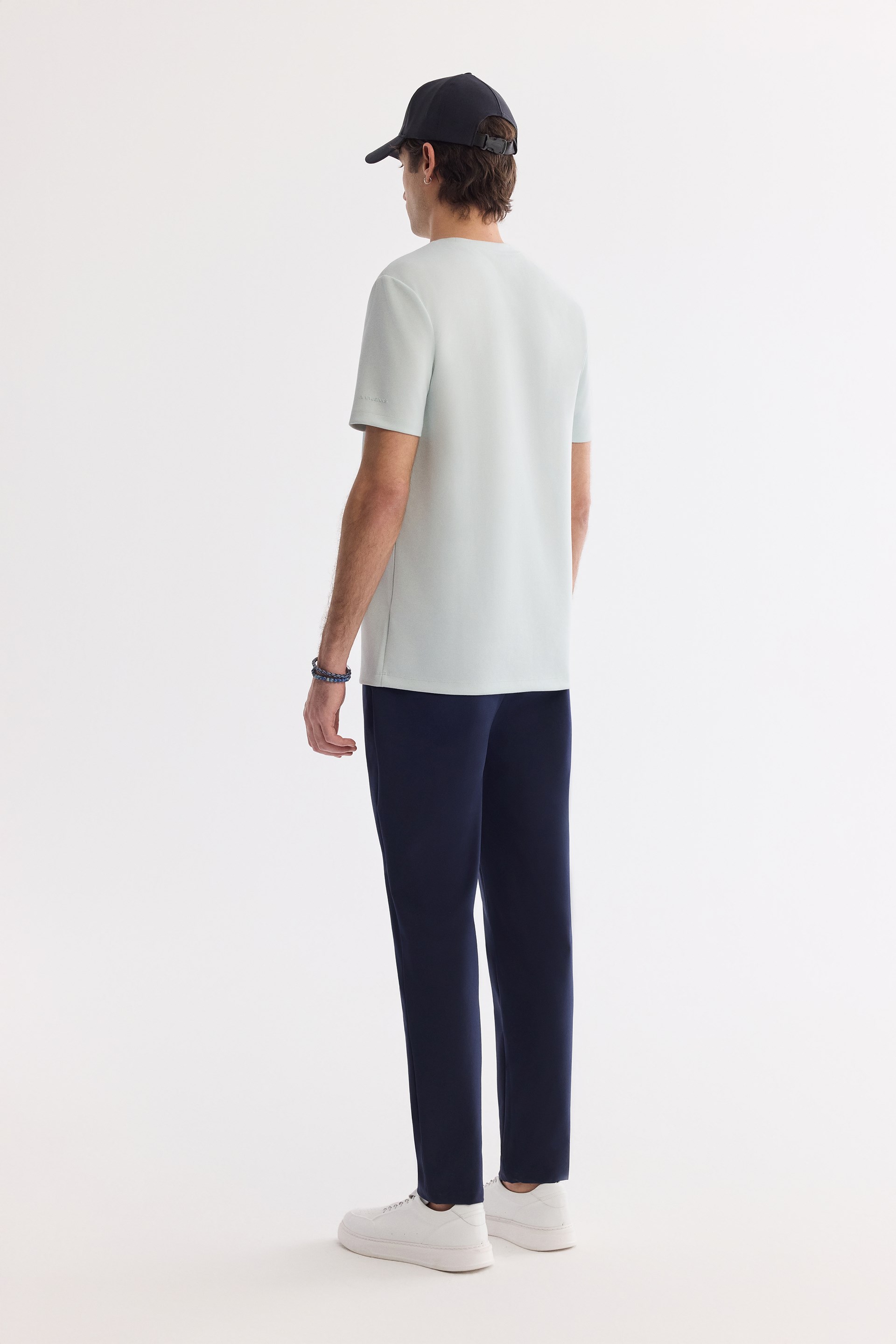 AVVA Su Yeşili Bisiklet Yaka Baskılı Bi-Stretch İnterlok T-Shirt görsel 5