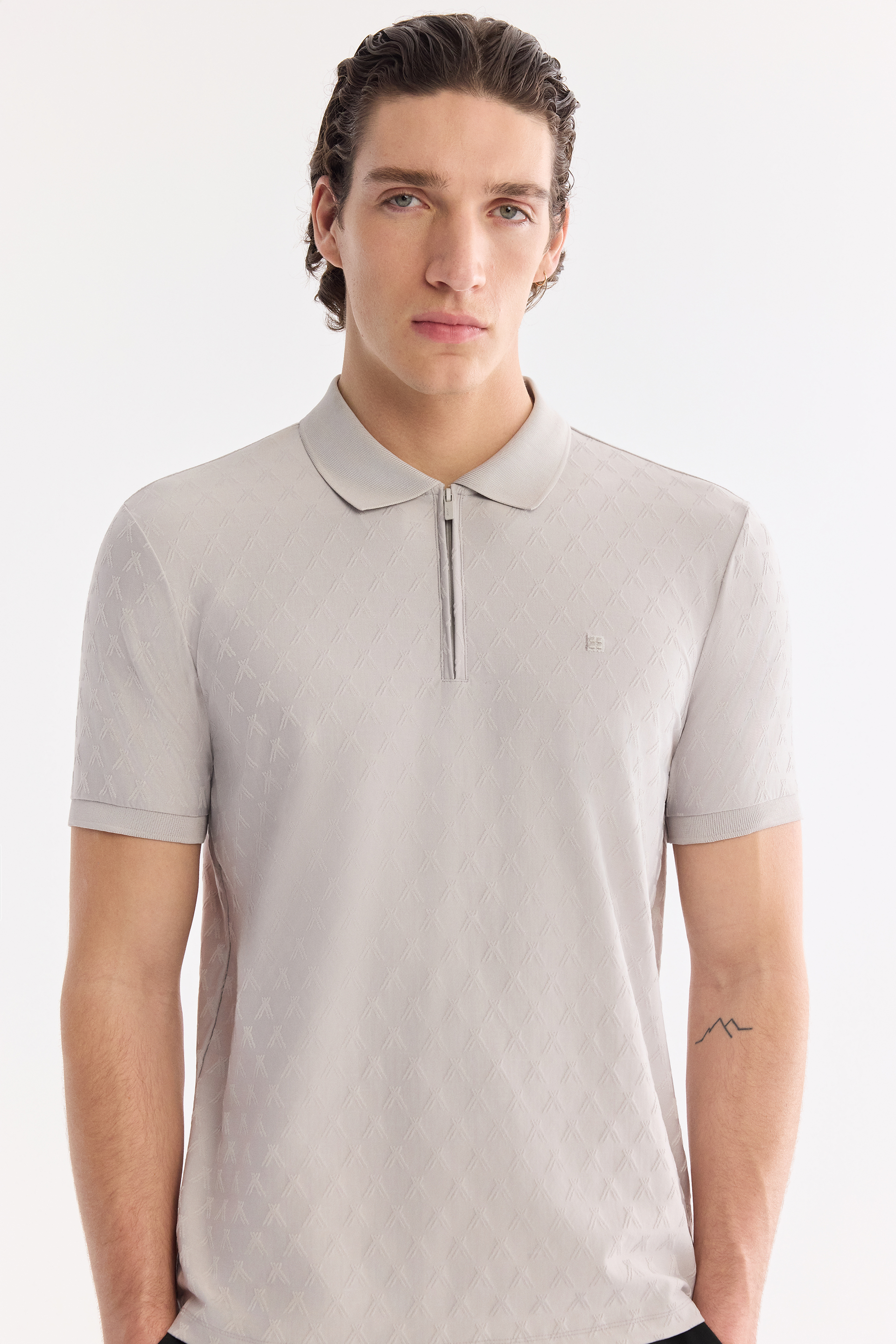 AVVA Taş Kıvrılmaz Polo Yaka Fermuarlı T-Shirt görsel 5