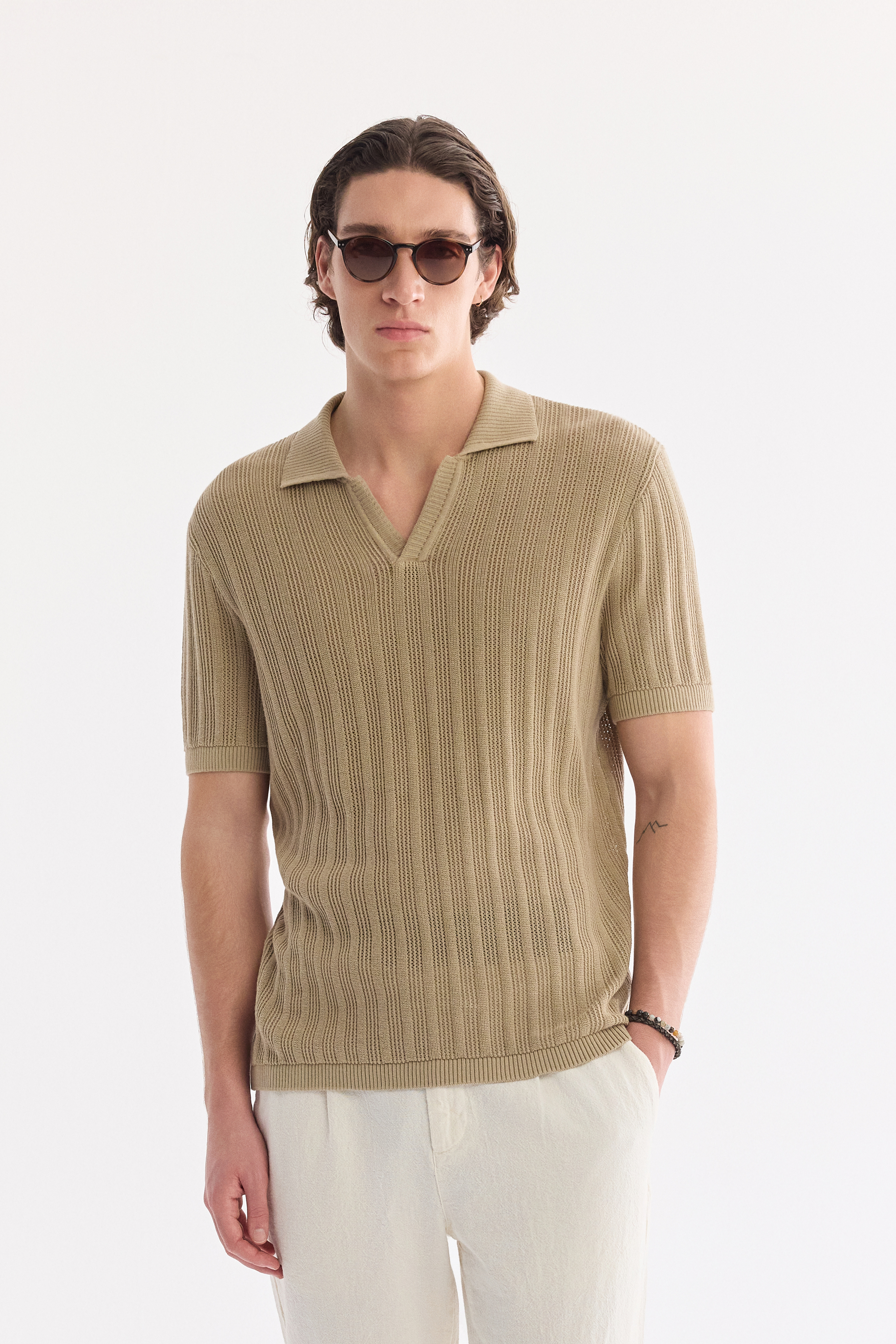 AVVA Vizon Polo Yaka %100 Pamuk Soft Touch Triko T-Shirt görsel 3