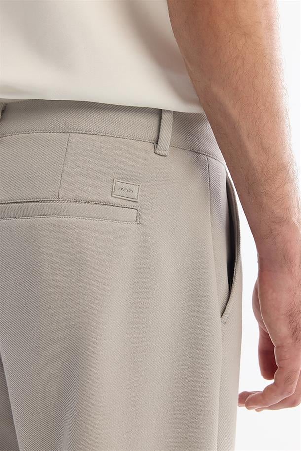 Açık Gri Klasik Bel Jersey Pamuklu Pantolon