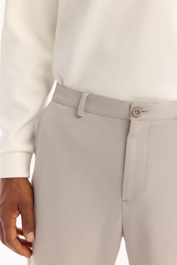 Açık Gri Klasik Bel Pamuklu Pantolon