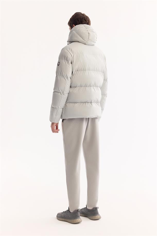 Light Grey Hooded Padded Jacket
