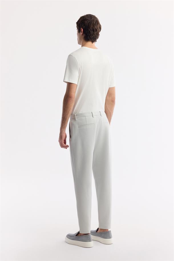 Açık Gri Klasik Bel Pamuklu Jersey Pantolon