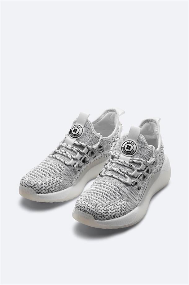 Açık Gri Nefes Alan Hafif Sneaker Ayakkabı