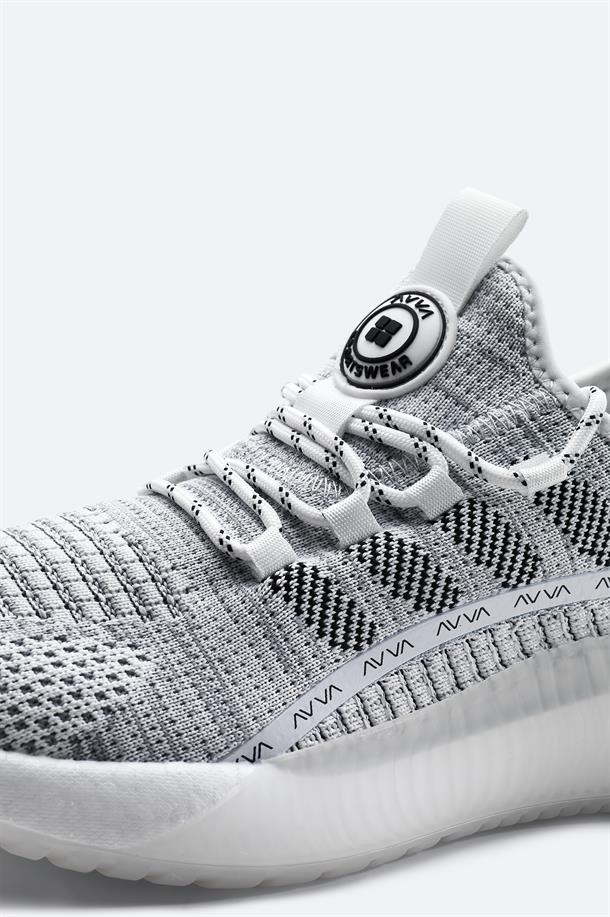 Açık Gri Nefes Alan Hafif Sneaker Ayakkabı
