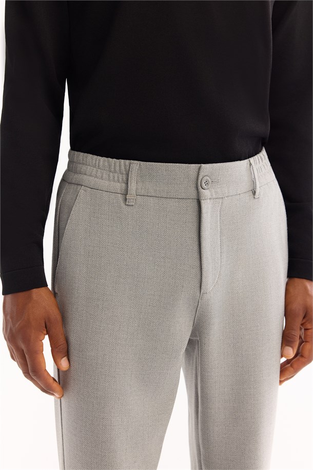 Light Grey Side Elastic Easy-Iron Pants