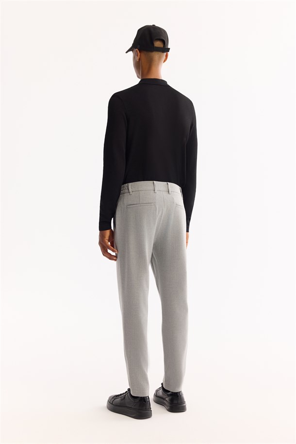 Light Grey Side Elastic Easy-Iron Pants