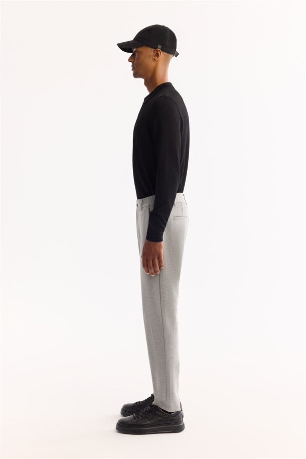 Light Grey Side Elastic Easy-Iron Pants