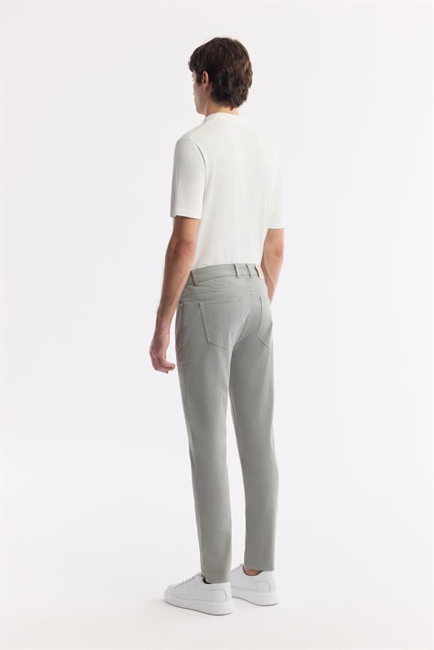 Açık Haki Klasik Bel Soft Touch Pamuklu Pantolon